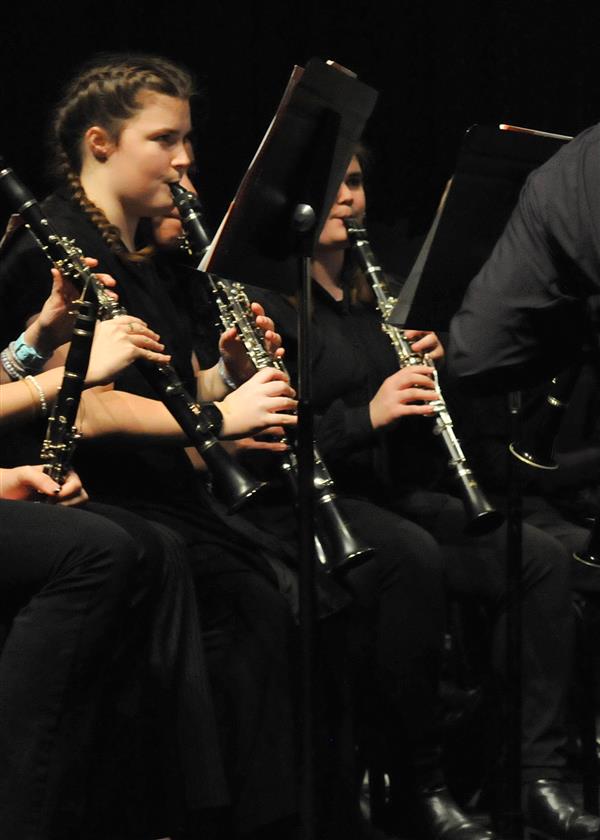 Students performing at the 2023-2024 All County Band Concert